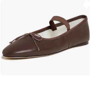 miss left Saddle Brown Adorable Round Toe Mary Jane Flats Bowknot Strap Shoes